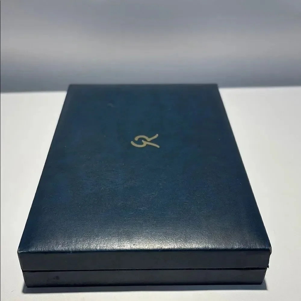 Blue large coin Display Case with Red White Blue Ribbon